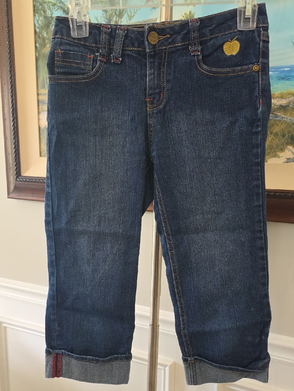 Apple Kids Dark Blue Denim Jeans with Gold Apple Patch